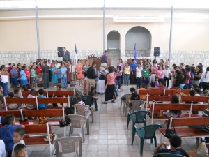 All of the mothers received a small gift in front of the church