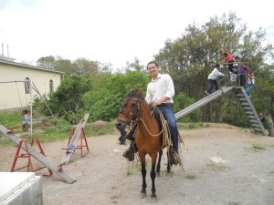 David was in charge of giving horse rides