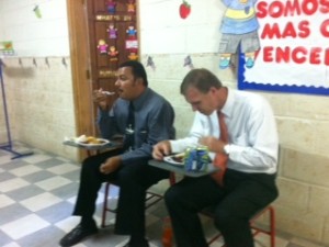 Pastor Sam and Guest Pastor Bro. Axil enjoying the noon meal!