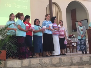 Julie recognizing the pastors' wives who were there!